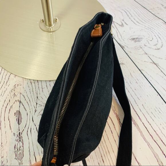 LIZ CLAIBORNE black Canvas eyelet purse - Picture 5 of 7